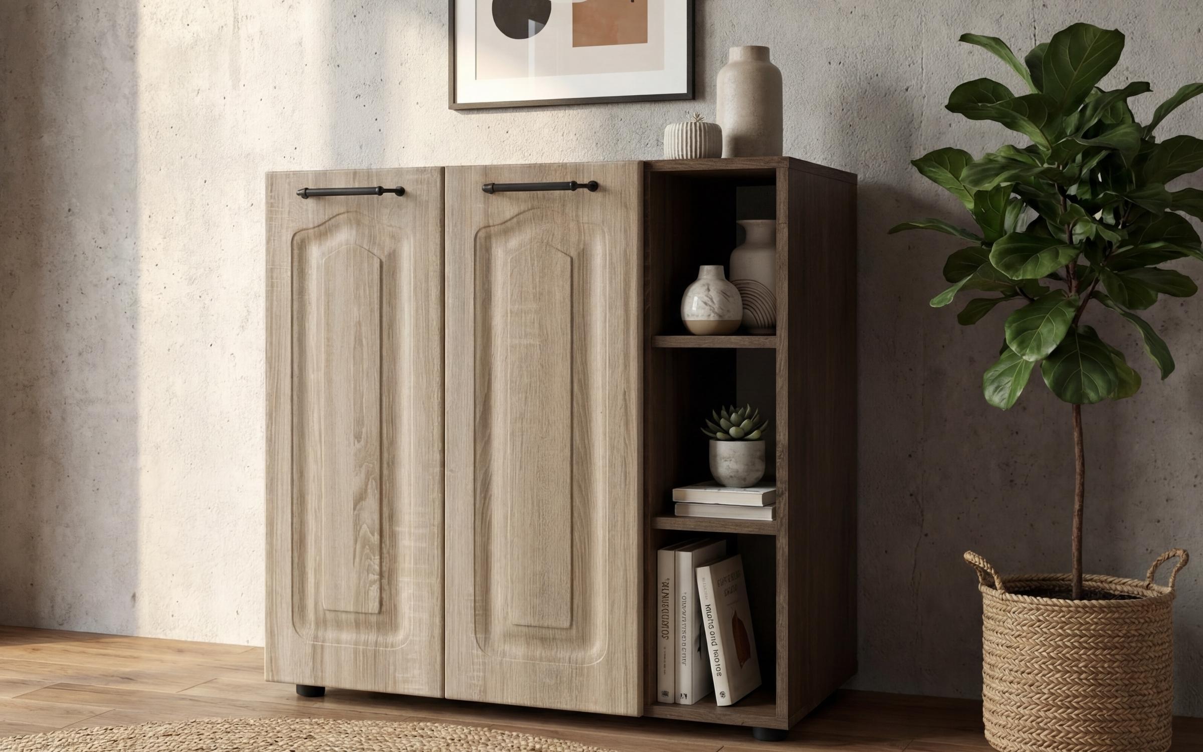 Comoda Nikon, stejar scandinav inchis + stejar sonoma  1